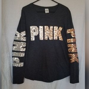 PINK Victoria's Secret Long Sleeve Sequin Shirt